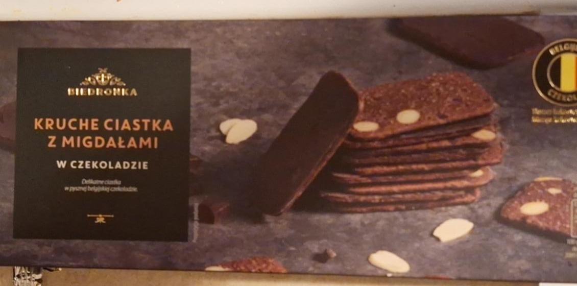 Fotografie - Kruche ciastka z migdałami w czekoladzie Biedronka