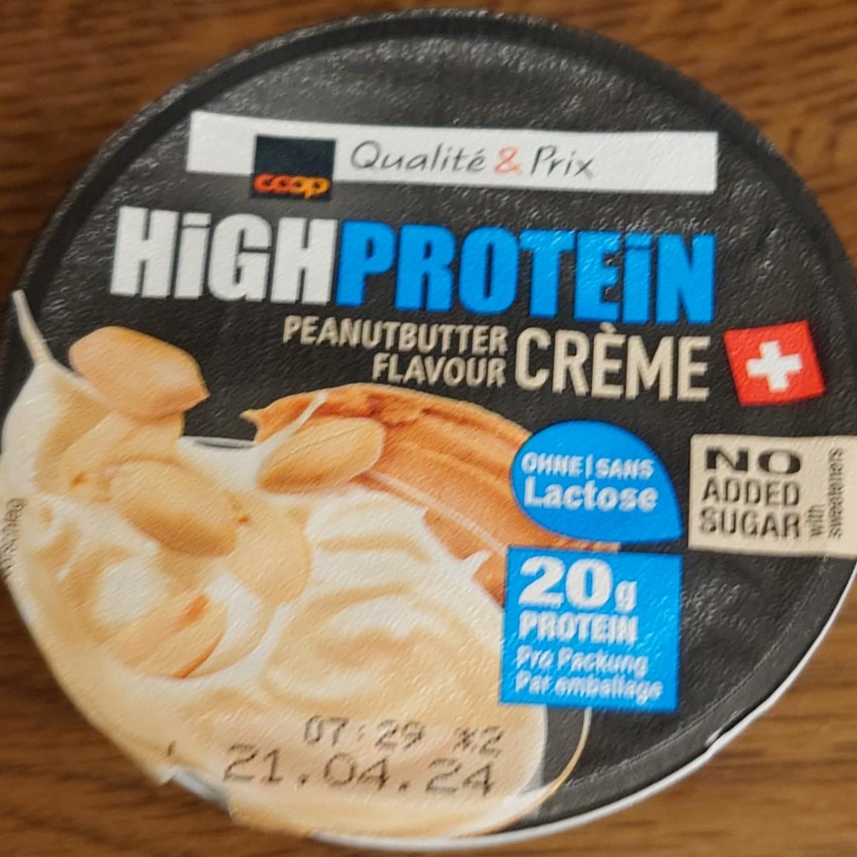 Fotografie - High protein peanut butter flavour creme Coop Qualite & Prix