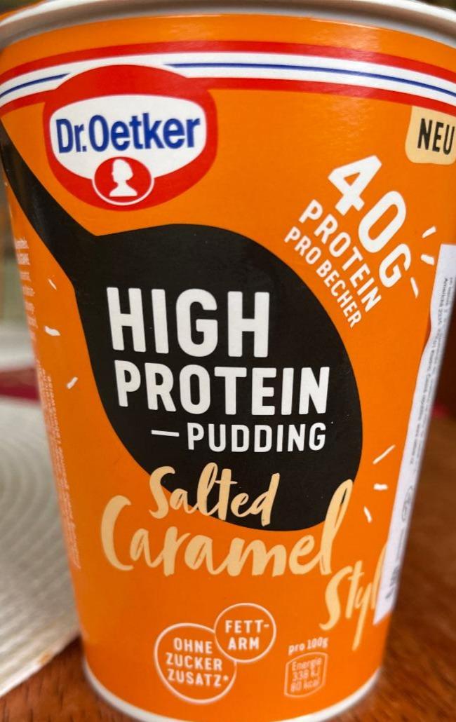 Fotografie - High protein pudding salted caramel Dr.Oetker