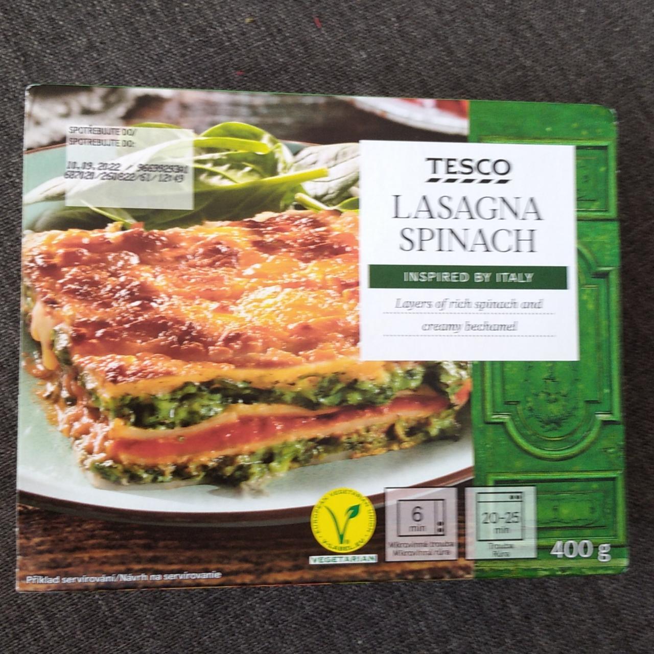Fotografie - Lasagna Spinach nová receptura Tesco