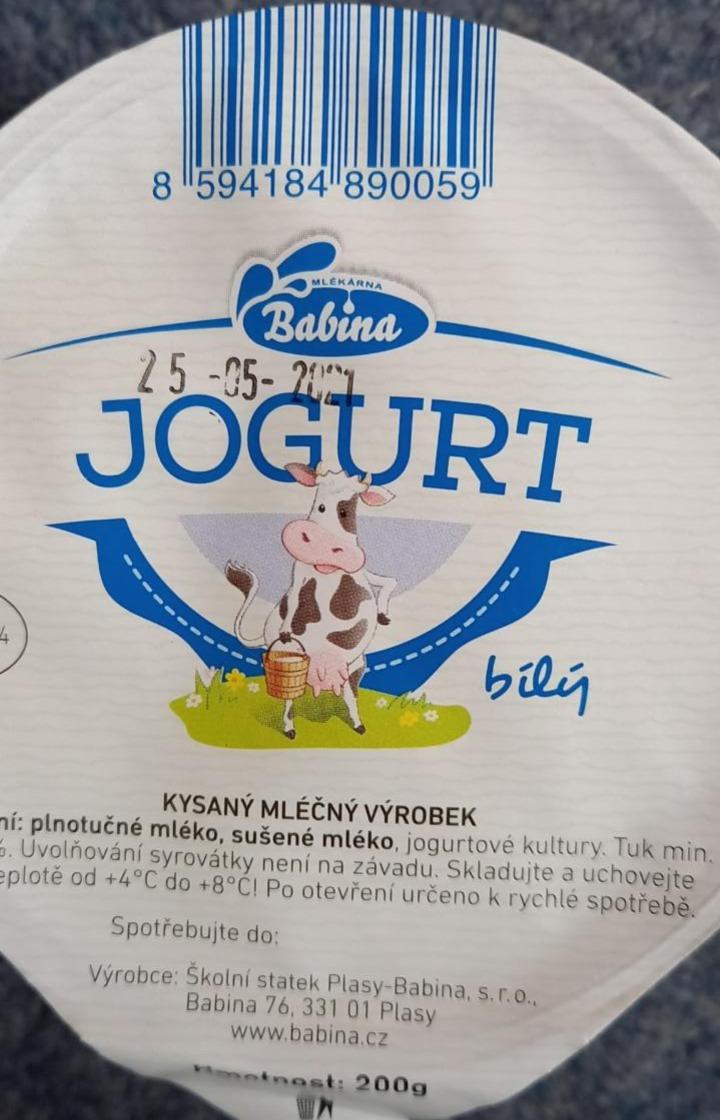 Fotografie - Jogurt bílý Babina