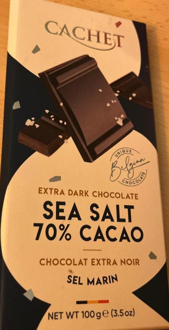 Fotografie - Extra dark chocolate Sea salt 70% cacao Cachet