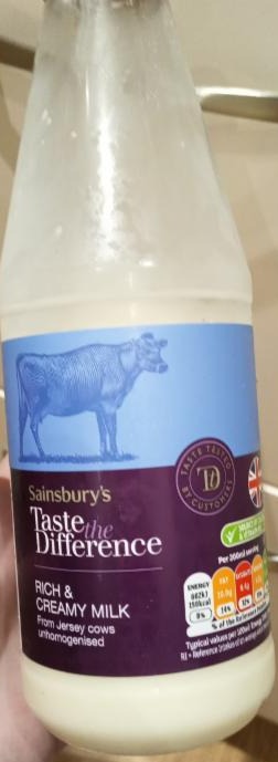 Fotografie - Jersey Milk Taste the Difference Sainsbury's