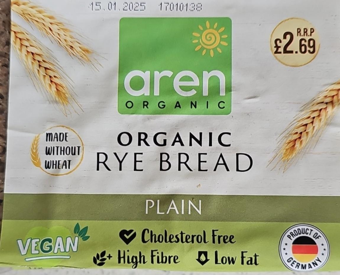 Fotografie - Organic Rye Bread Plain Aren organic