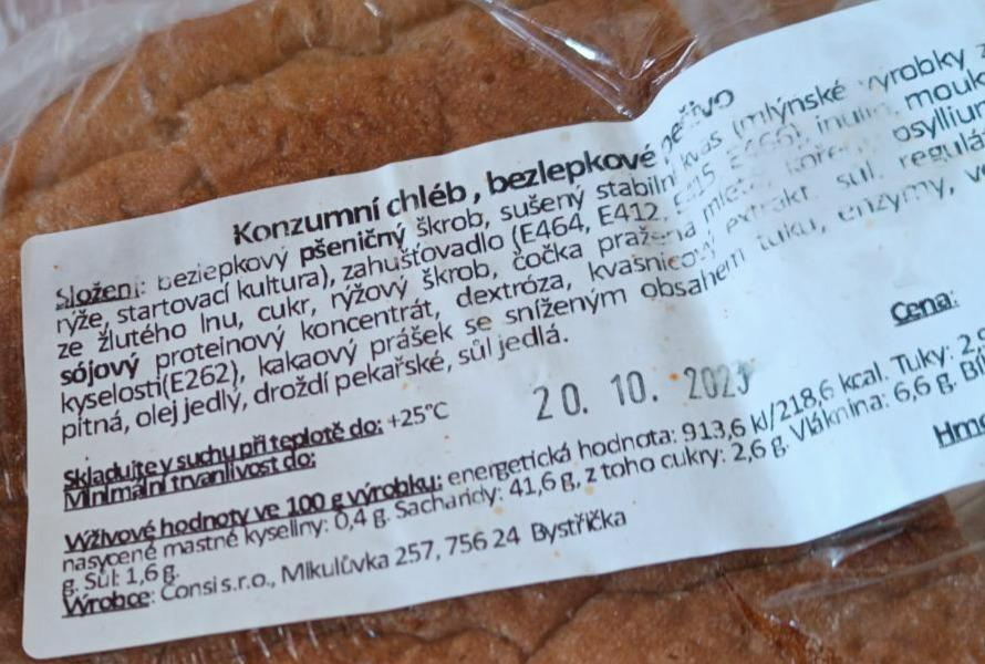 Fotografie - Konzumní chléb, bezlepkové pečivo Consi