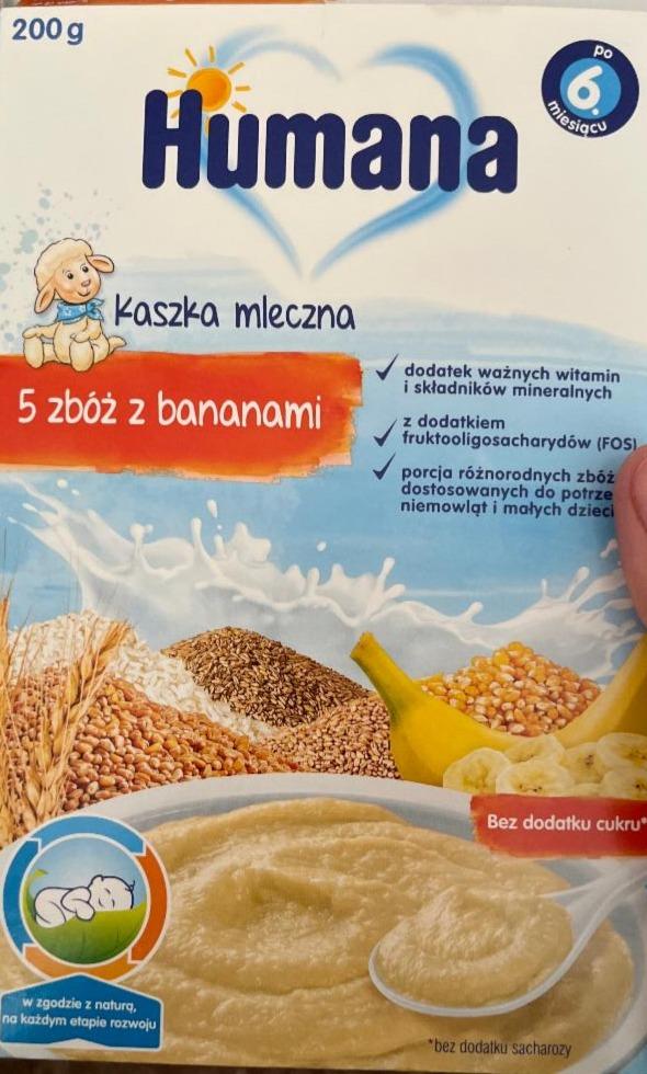 Fotografie - kaszka mleczna 5 zbóz z bananami Humana