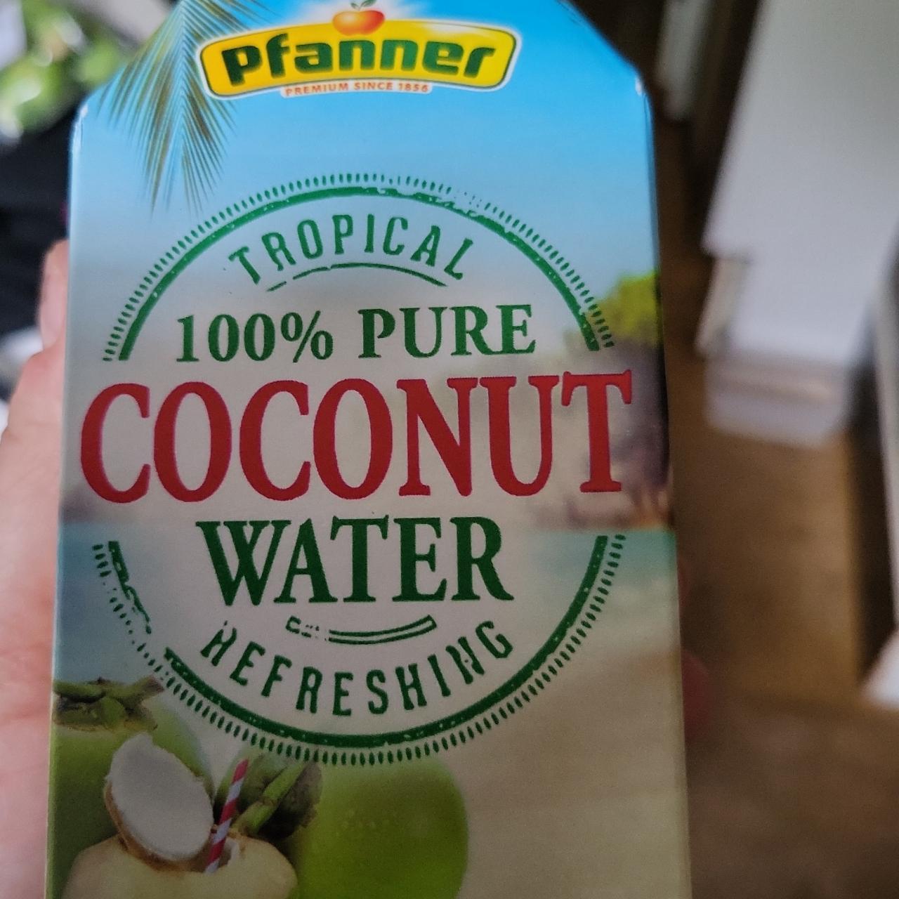 Fotografie - Tropical 100% pure coconut water refreshing Pfanner