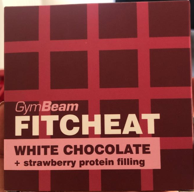 Fotografie - FitCheat White Chocolate + Strawberry Protein filling GymBeam