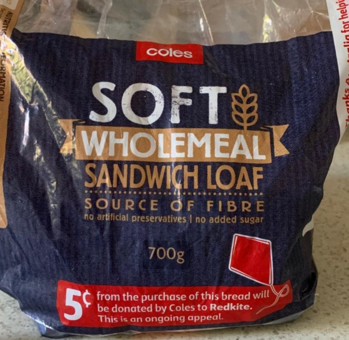 Fotografie - Soft Wholemeal sandwich loaf Coles