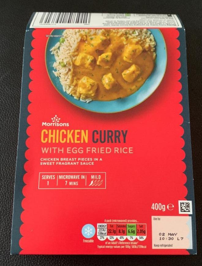 Fotografie - Chicken Curry with Egg Fried Rice Morrisons