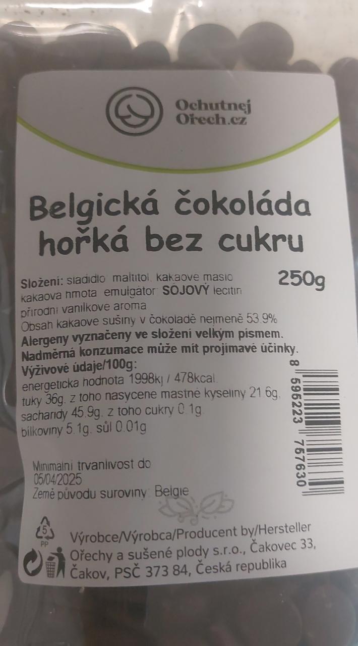 Fotografie - Belgická čokoláda hořká bez cukru Ochutnejorech.cz