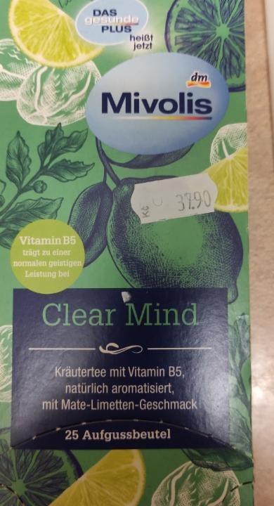 Fotografie - Clear Mind KräuterTee mit Vitamin B5 und Mate-Limetten-Geschmack Mivolis