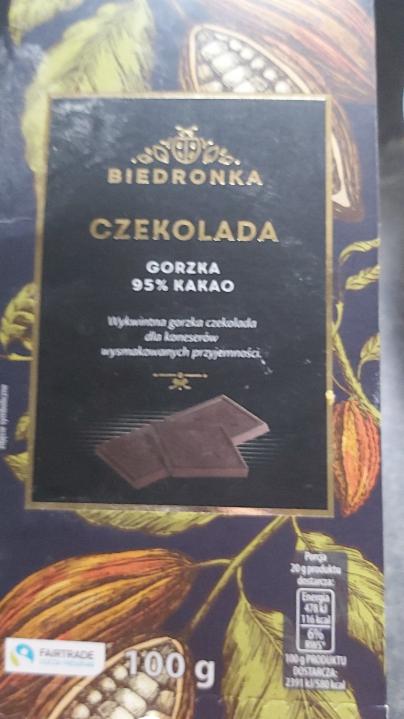 Fotografie - Czekolada gorzka 95% kakao - Biedronka