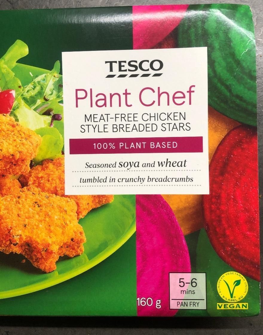 Fotografie - Plant Chef Meat-Free Chicken Style Breaded Stars Tesco