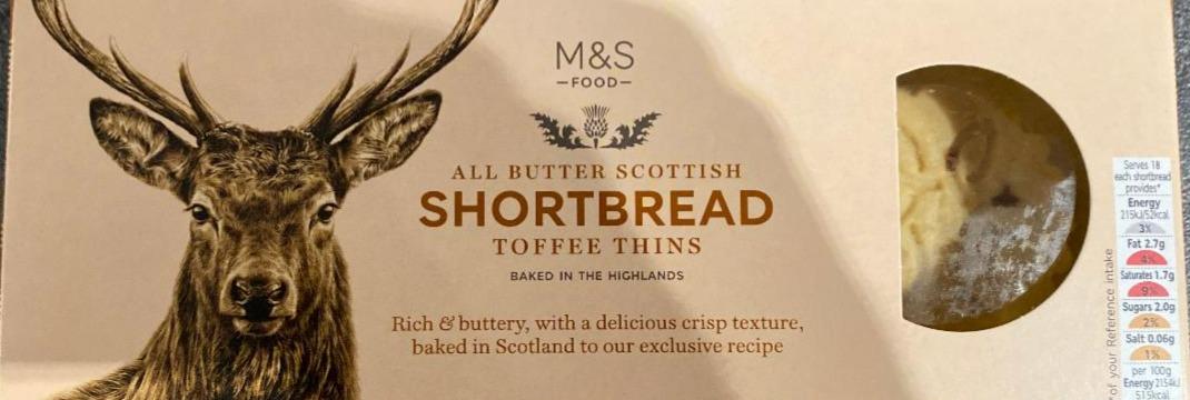 Fotografie - All Butter Scottish Shortbread Toffee Thins M&S Food