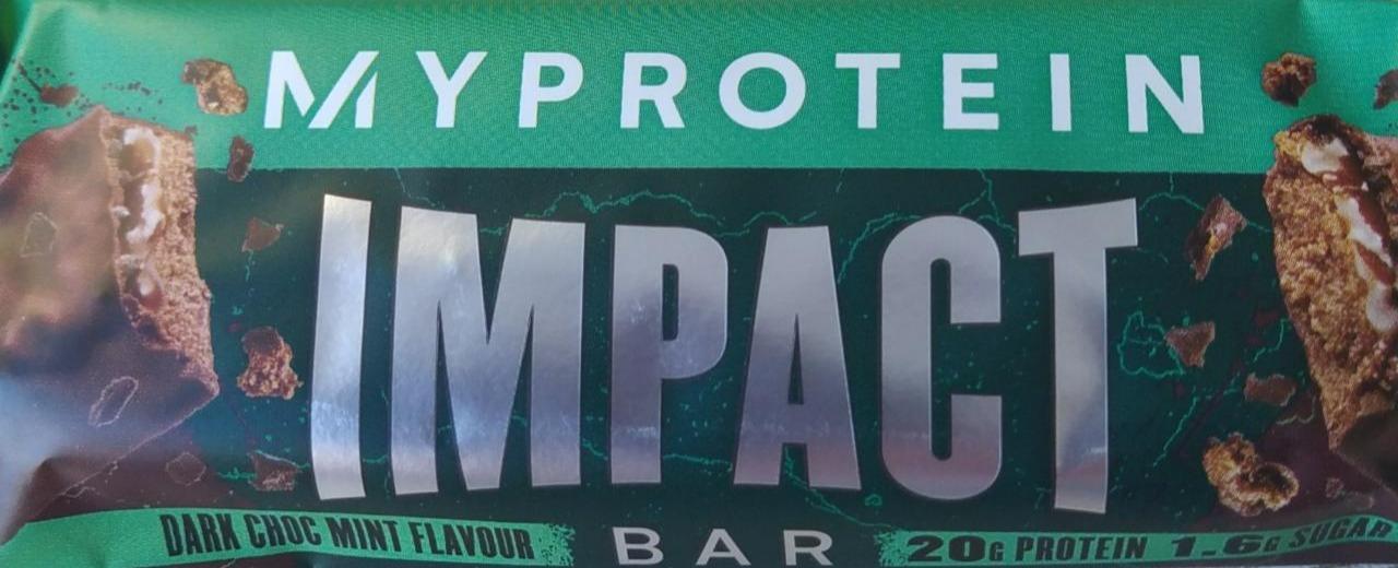 Fotografie - Impact bar Dark choc mint flavour Myprotein