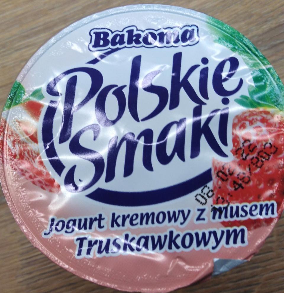 Fotografie - Polskie Smaki Jogurt kremowy z musem Truskawkowym Bakoma