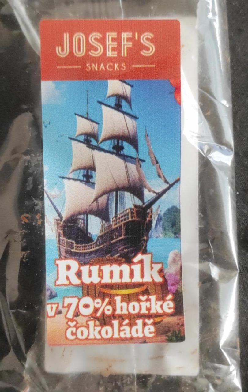 Fotografie - Rumík v 70% hořké čokoládě Josef's Snacks