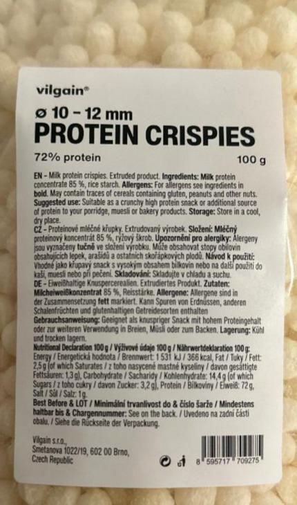 Fotografie - Protein Crispies 72% Protein Vilgain