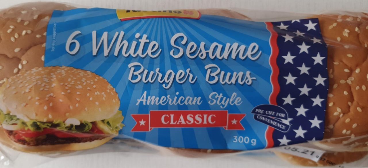 Fotografie - 6 White sesame Burger Buns Tastino