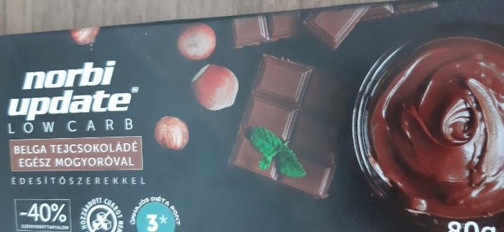 Fotografie - LowCarb Belgická mléčná čokoláda s celými oříšky Norbi Update