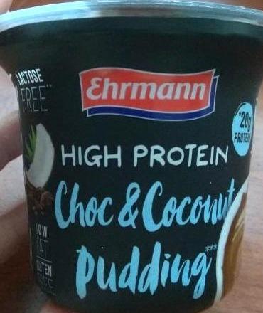 Fotografie - High protein choc & coconut pudding Ehrmann