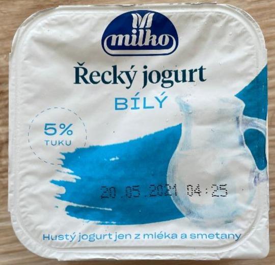 Fotografie - řecký jogurt bílý 5% tuku Milko