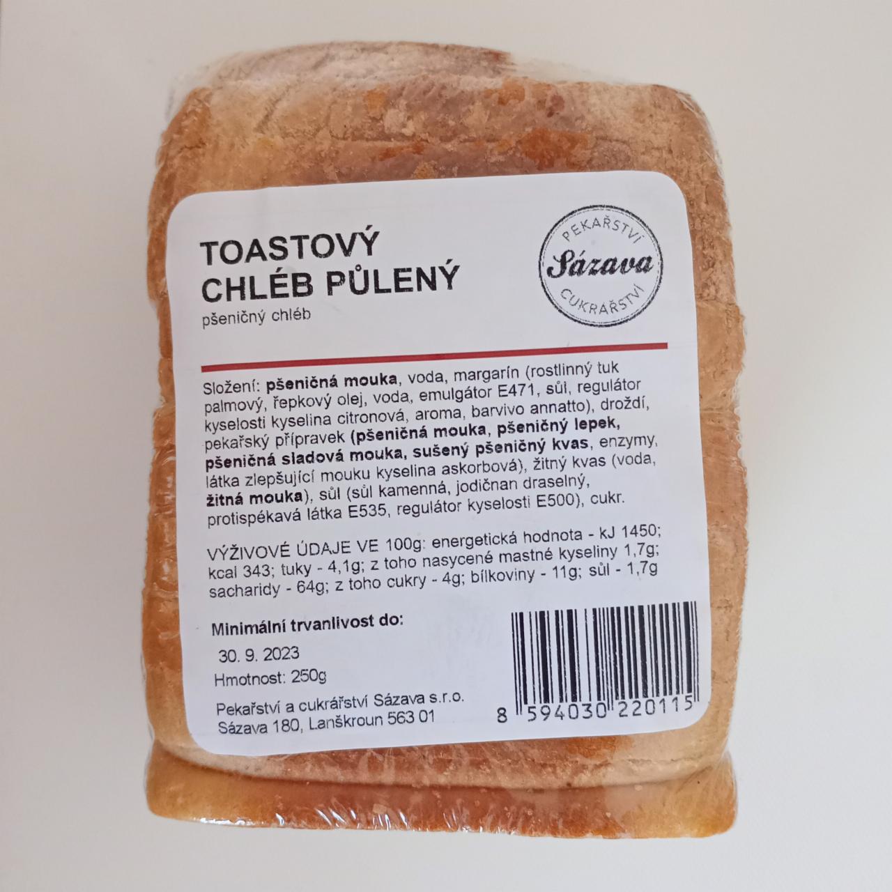 Fotografie - Toastový chléb půlený Pekařství a cukrářství Sázava