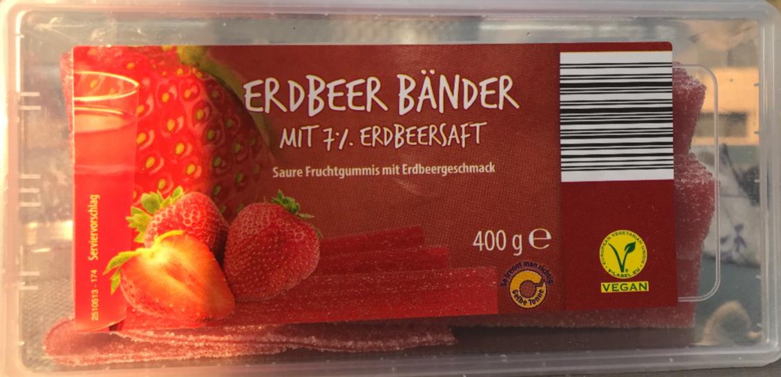 Fotografie - Erdbeer Bänder mit 7% Erdbeersaft Vidal