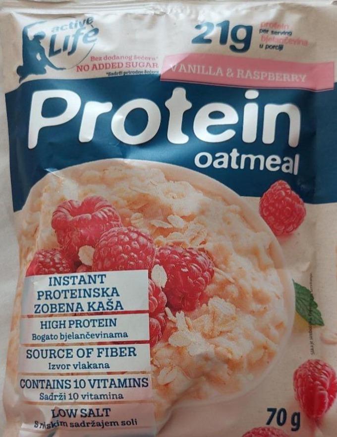 Fotografie - Protein oatmeal vanilla & raspberry Active life