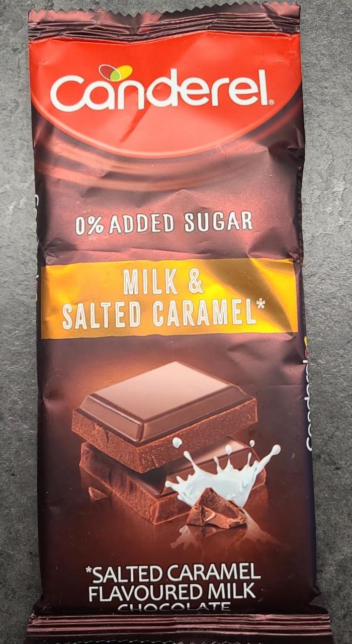 Fotografie - Milk & Salted Caramel Chocolate 0% added sugar Canderel
