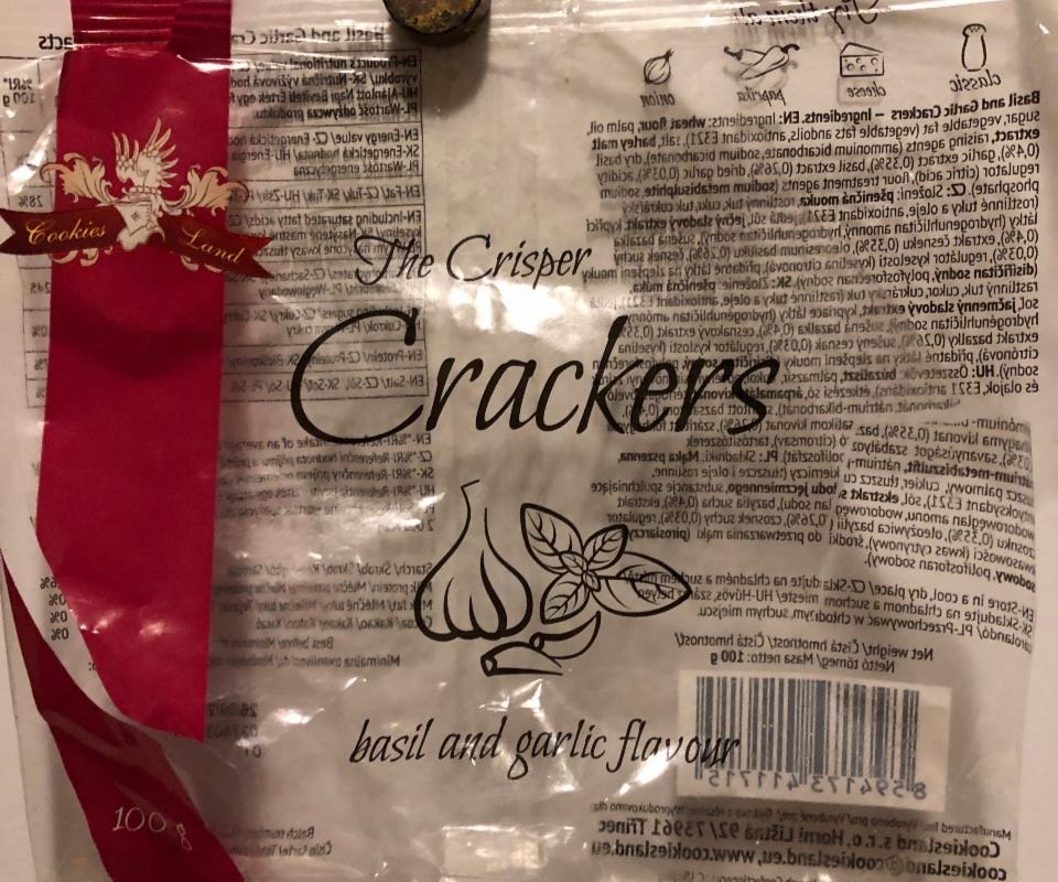 Fotografie - The Crisper Crackers basil and garlic flavour