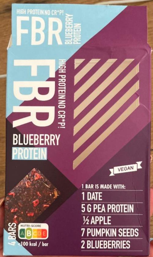 Fotografie - Blueberry vegan protein bar FBR