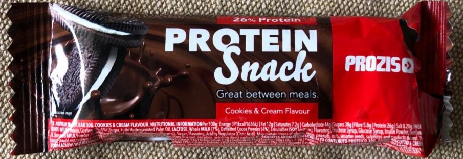 Fotografie - protein snack Prozis cookies&cream flavour