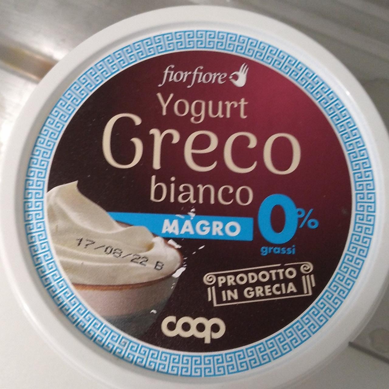 Fotografie - Yogurt Greco bianco Magro 0% grassi FiorFiore Coop