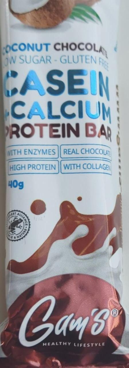Fotografie - Casein + Calcium Protein Bar Coconut Chocolate Gam's