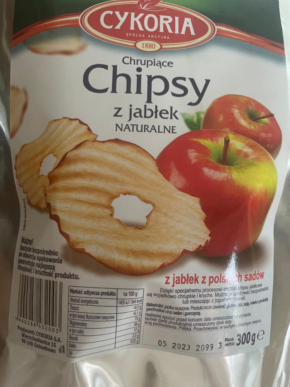 Fotografie - Chipsy z jabłek naturalne Cykoria