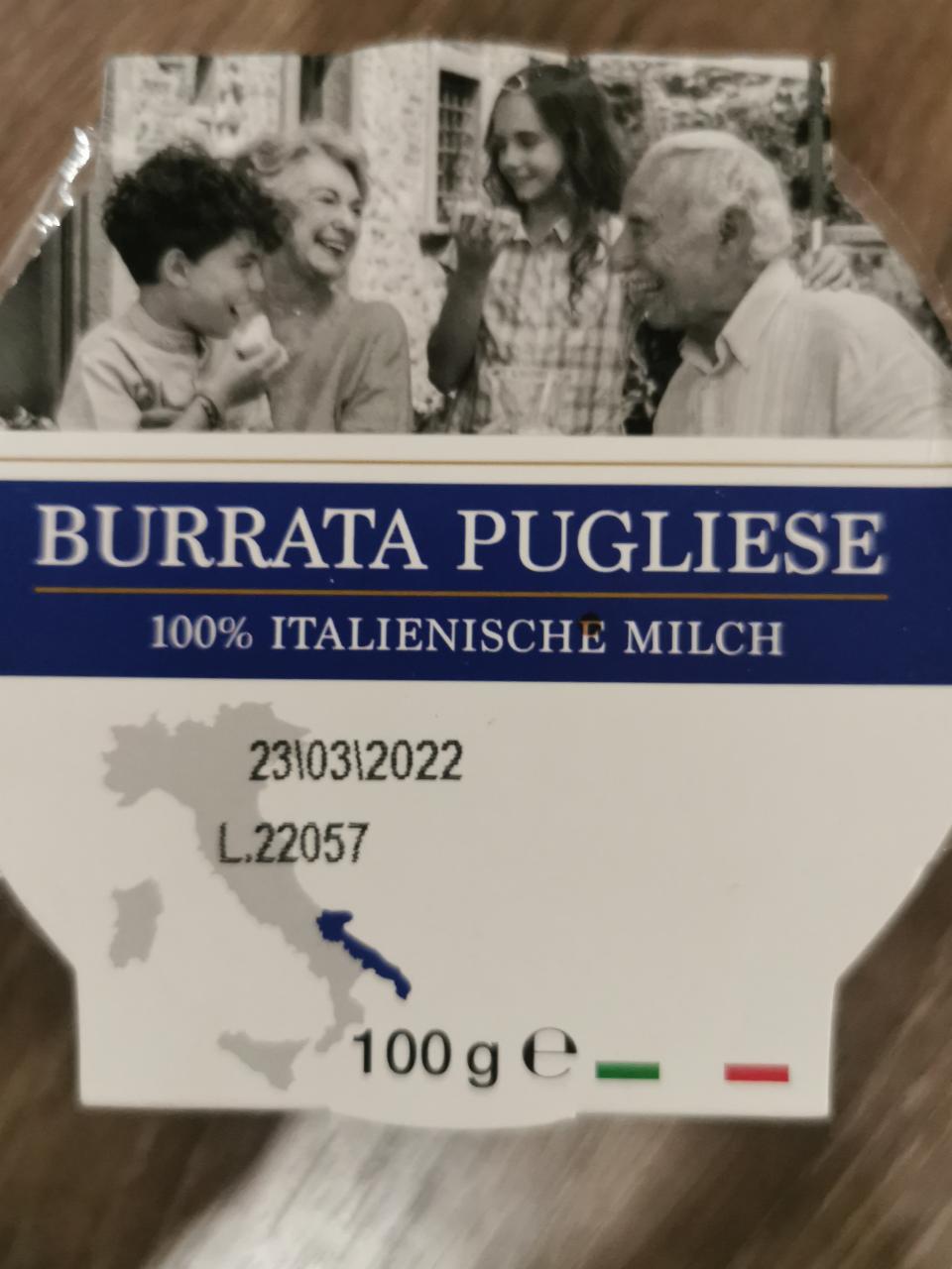 Fotografie - Burrata Pugliese 100% Italienische Milch