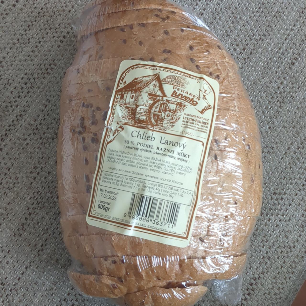 Fotografie - Chlieb ľanový 30% podiel ražnej múky Luveto