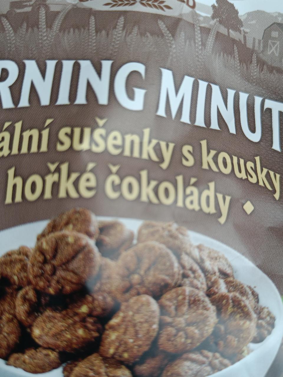 Fotografie - Morning minute sušenky z obilovin s kousky hořké čokolády Lidl