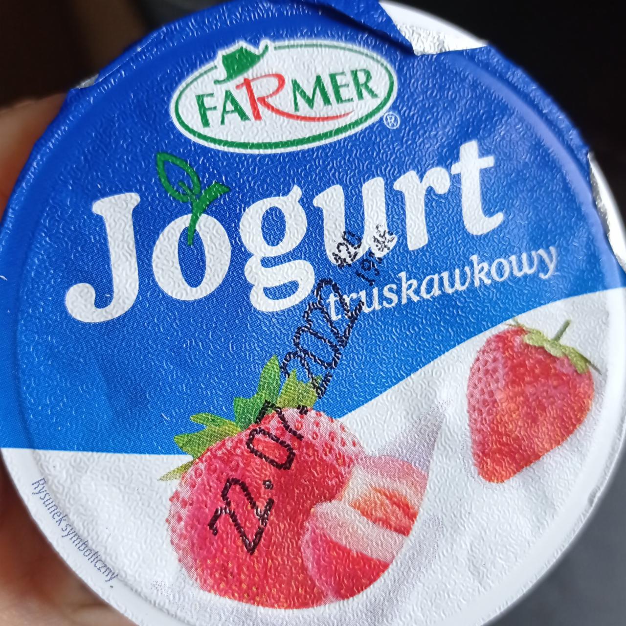 Fotografie - jogurt truskawkowy farmer