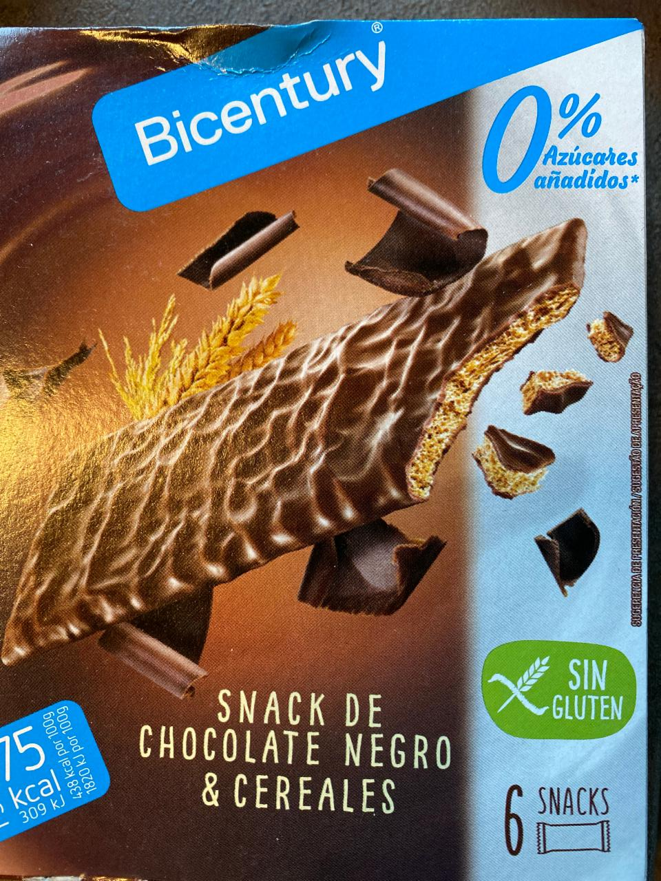 Fotografie - Snacks de Chocolate Negro & Cereales 0% azúcares añadidos Bicentury