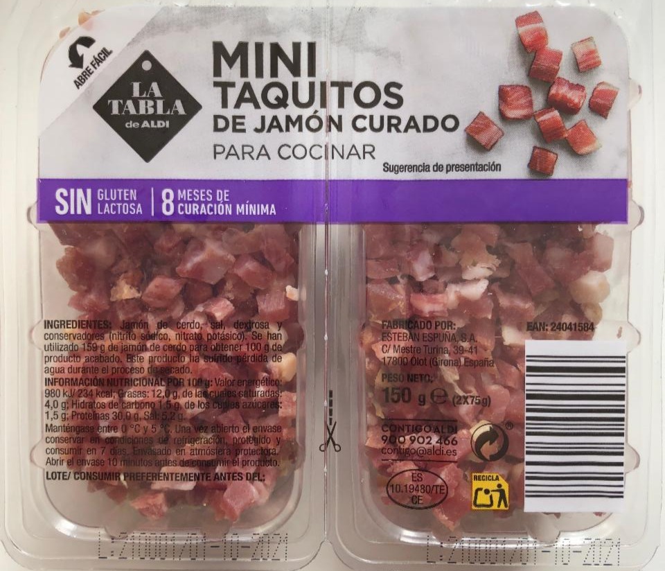 Fotografie - Mini Taquitos de Jamón Curado para cocinar La Tabla de Aldi