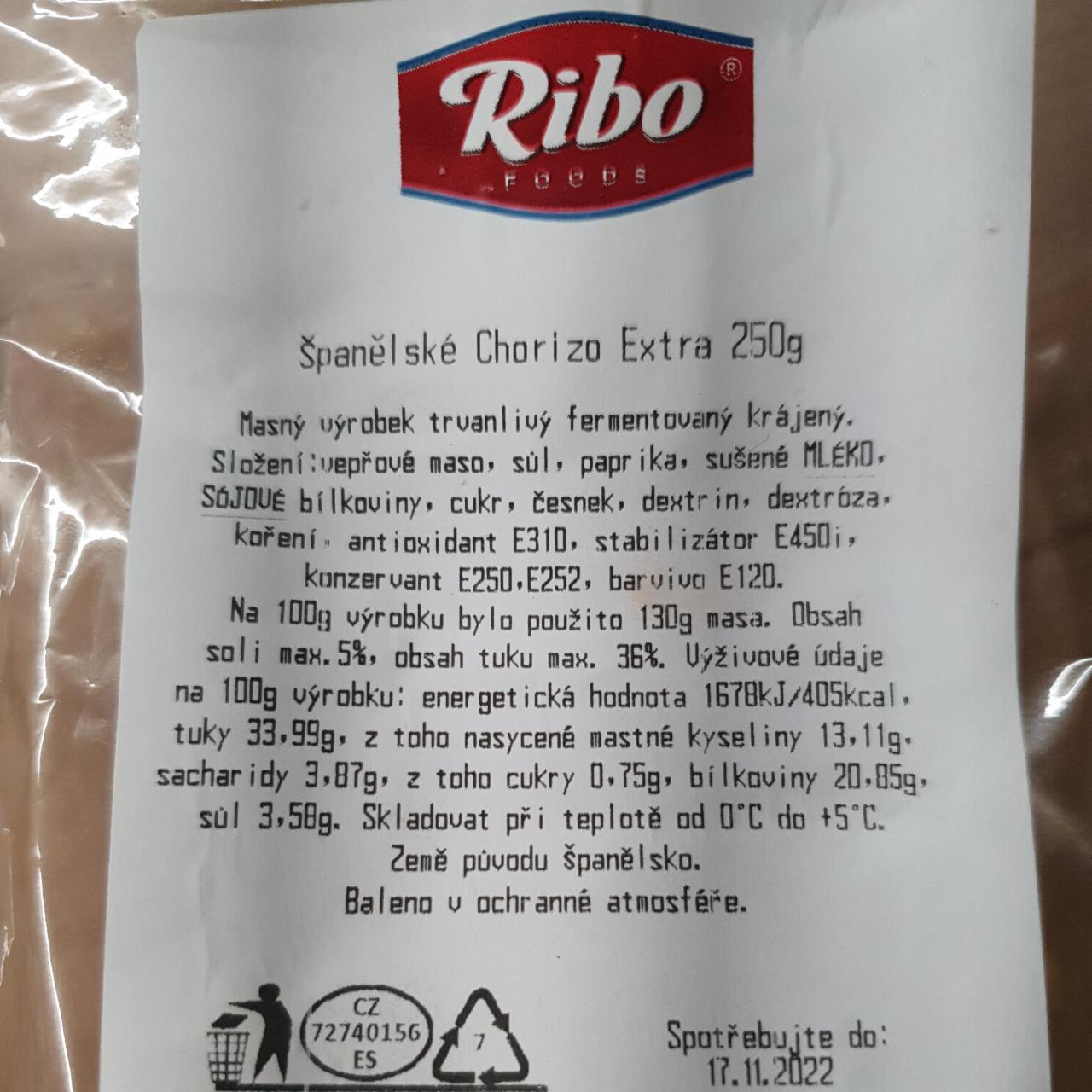 Fotografie - Španělské Chorizo Extra Ribo