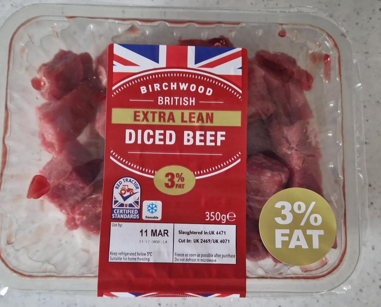 Fotografie - British Extra Lean Diced Beef Birchwood