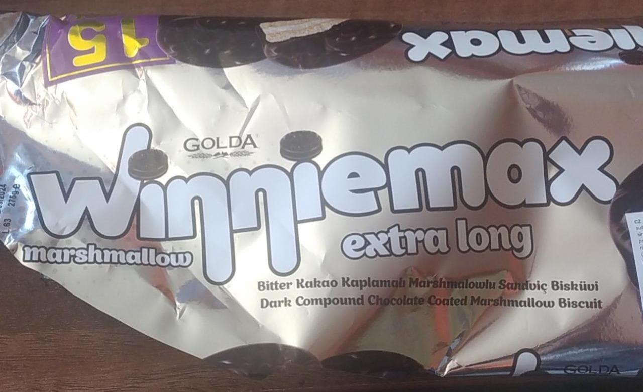 Fotografie - Winniemax extra long marshmallow dark compound chocolate coated marshmallow biscuit Golda