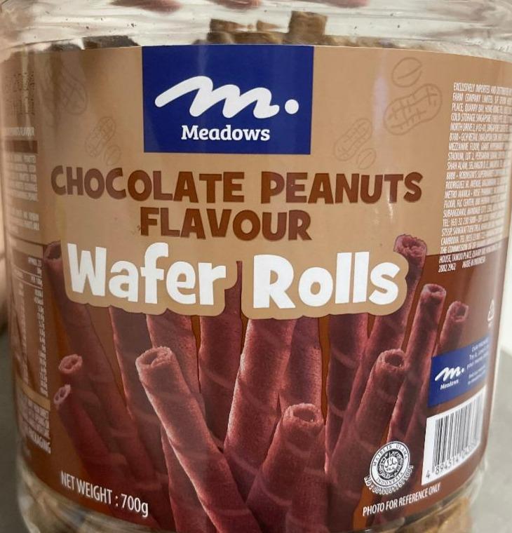 Fotografie - Chocolate peanuts flavour Wafer Rolls Meadows