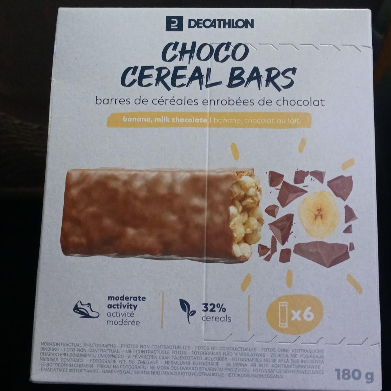 Fotografie - Choco cereal bars banana milk chocolate Decathlon