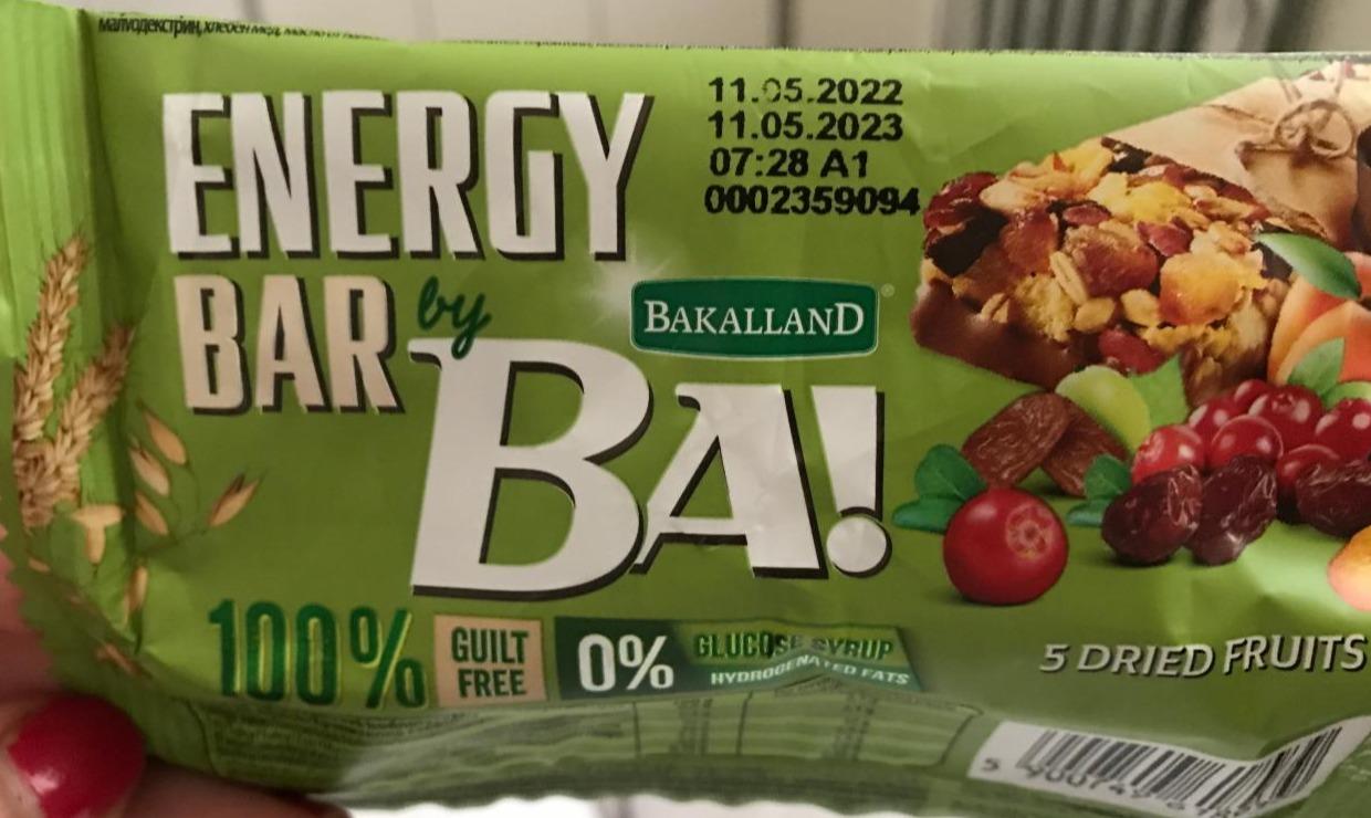 Fotografie - BA! Energy bar 5 dried fruit Bakalland