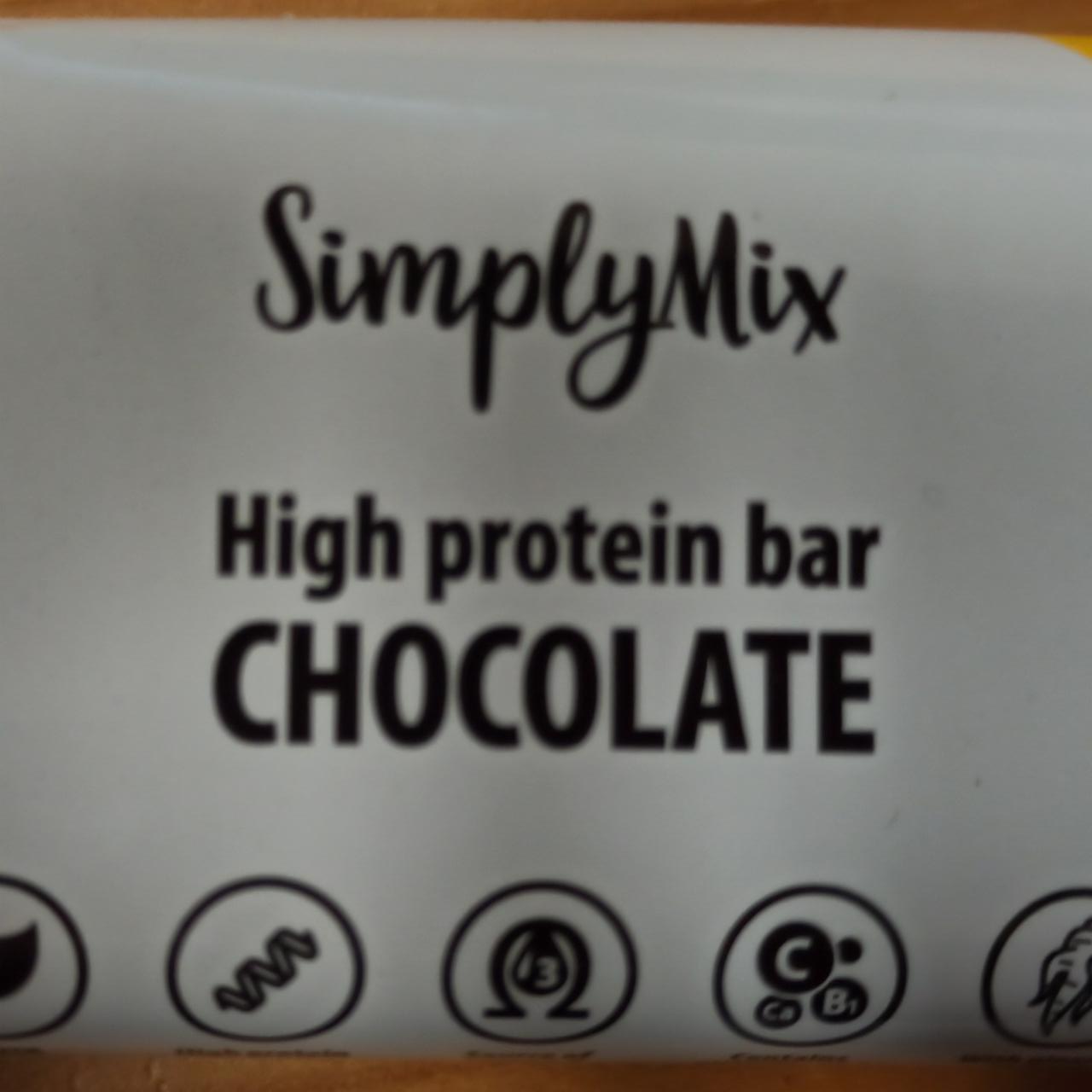 Fotografie - High protein bar chocolate SimplyMix